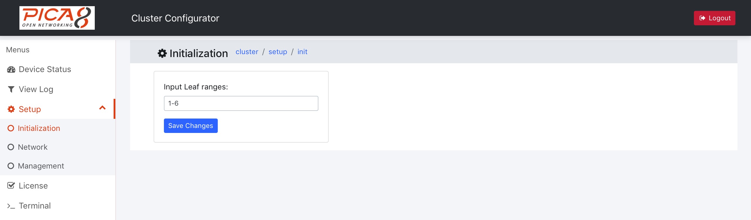 Initialize the CC installation - set the nuumber of leaf switches